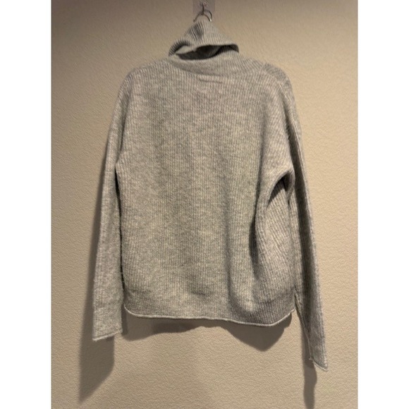 Normal Brand Gray Turtleneck Diamond Cable Knit Ribbed Sweater Heathered sz M - Picture 3 of 7